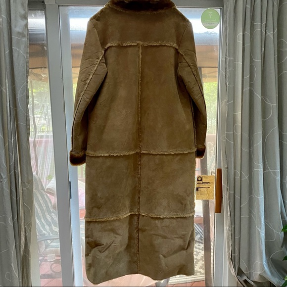 Genuine Suede Shearling Long Coat - Picture 7 of 7